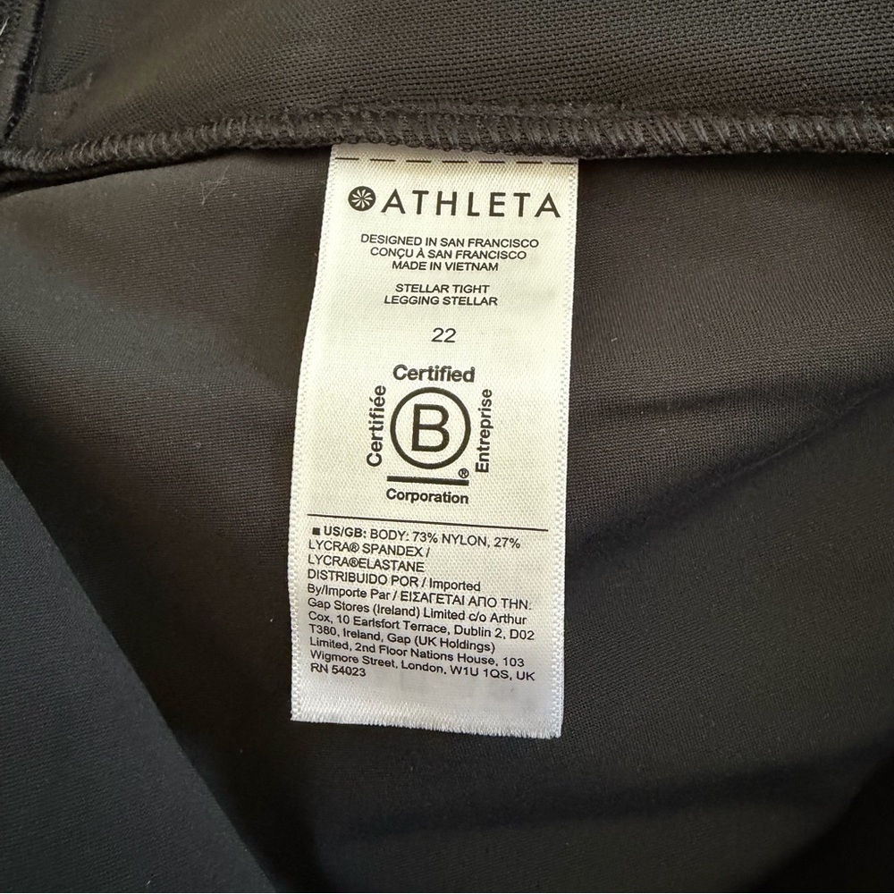 ATHLETA Black NWT Stellar Skinny Legging Tight Size 22 - Picture 11 of 12